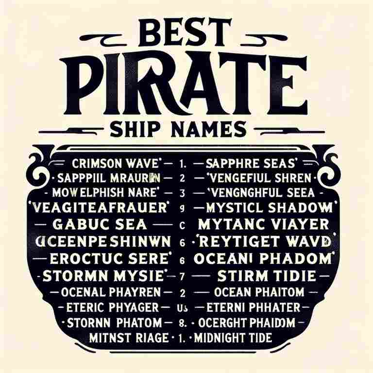 Best Pirate Ship Names 