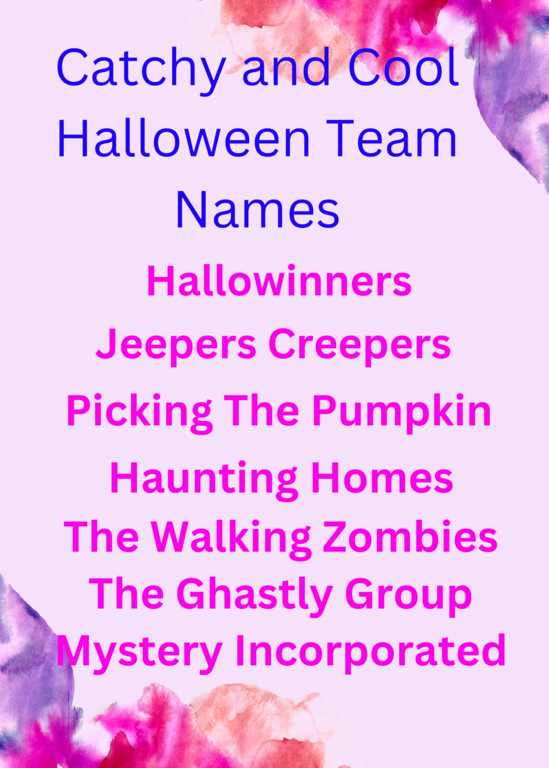 Catchy and Cool Halloween Team Names