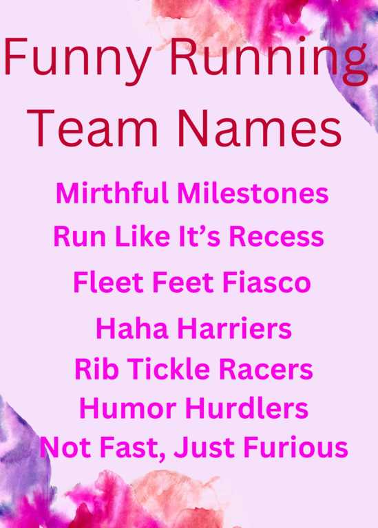 Funny Running Team Names